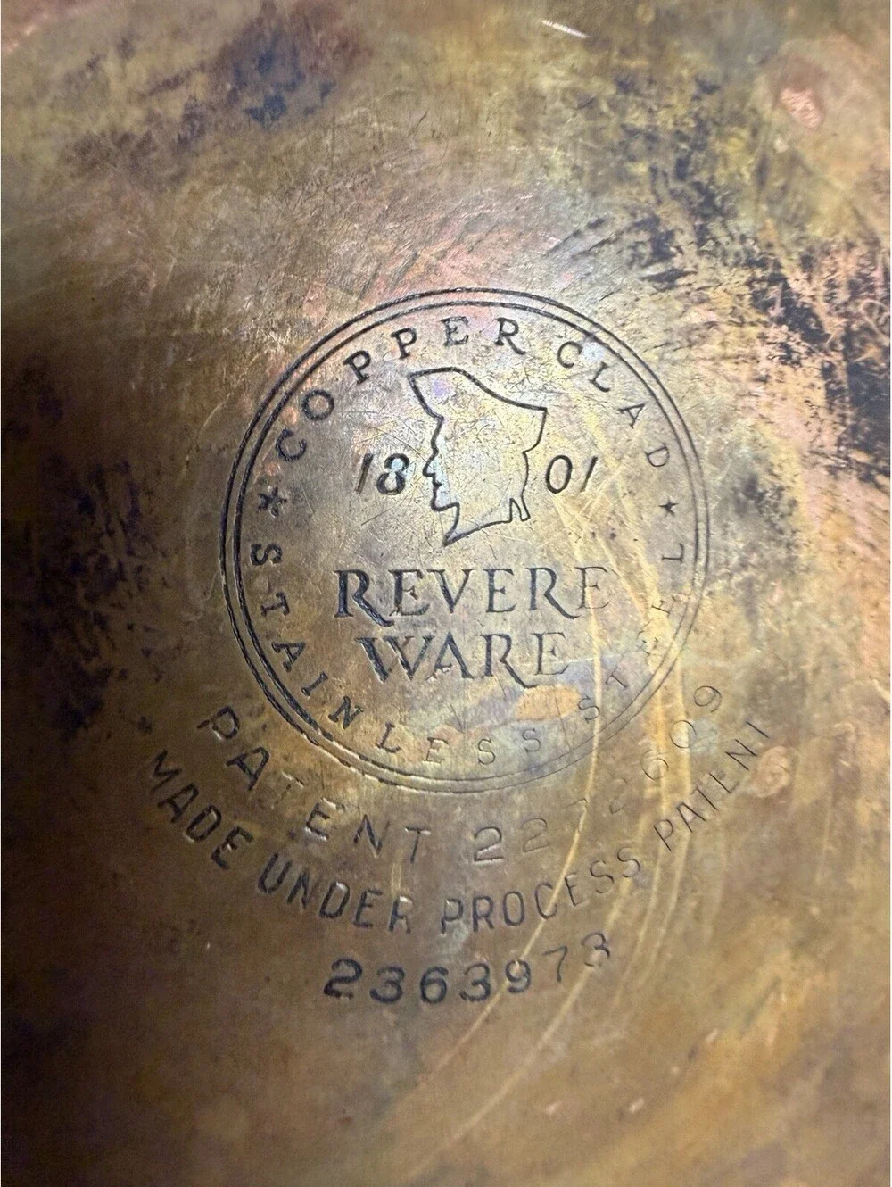 VTG Revere Ware Saucepan Copper Bottom No Lid Hanging Handle Pre-owned